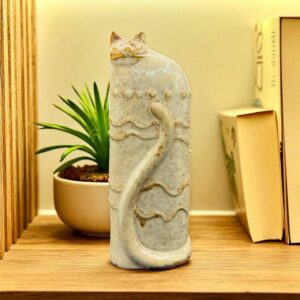 Figurine/statuette de chat - Poterie décorée à la main - Décoration - Collection
