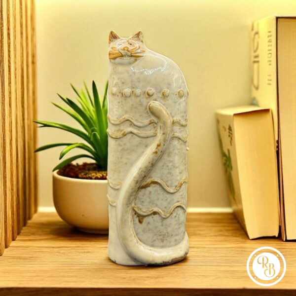 Figurine/statuette de chat - Poterie décorée à la main - Décoration - Collection