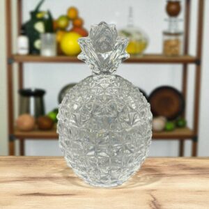 Sucrier/Bonbonnière vintage en forme d'ananas - En Cristal et avec son couvercle - Vers 1970 - Vintage - Collection - Décoration