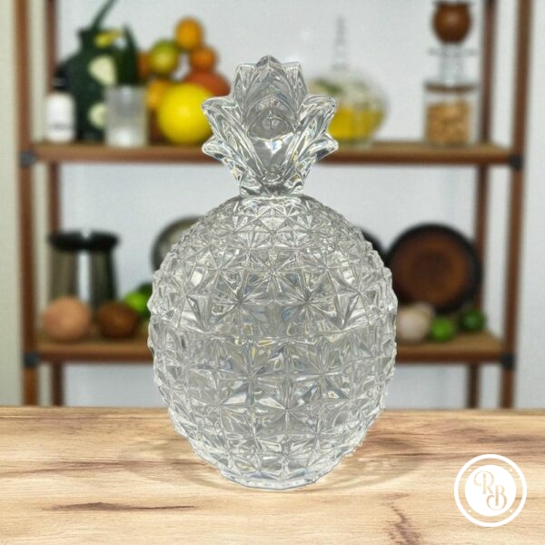 Sucrier/Bonbonnière vintage en forme d'ananas - En Cristal et avec son couvercle - Vers 1970 - Vintage - Collection - Décoration