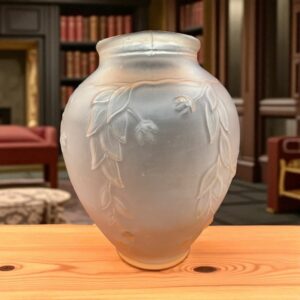 Ancien et superbe grand vase en Pâte de verre rose pâle moulé/pressé dépoli des années 20-30 - Art Déco - Décoration - Collection