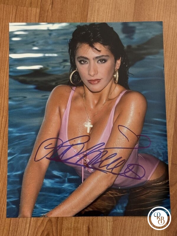Dédicace - Autographe - Rare Grande photo sexy signée au feutre bleu par Sabrina - Format 20x25