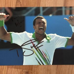 Dédicace - Autographe - Belle photo signée au feutre par Jo Wilfried Tsonga - Format 15x20 - Tennis - Roland Garros - Wimbledon - Us Open