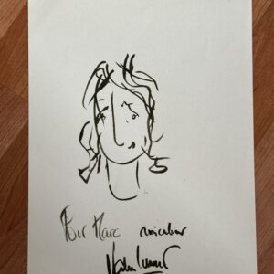 Dédicace - Autographe - Introuvable autoportrait dessiné et signé de sa main par Valérie Lemercier