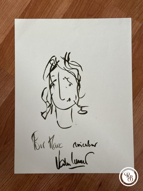 Dédicace - Autographe - Introuvable autoportrait dessiné et signé de sa main par Valérie Lemercier