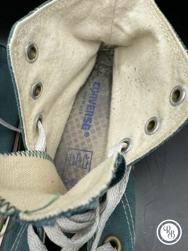 Ancienne paire de Converses - Made in Usa - Des années 1980 - Vert Canvas- Collection - Vintage - Taille 5-37 – Image 7