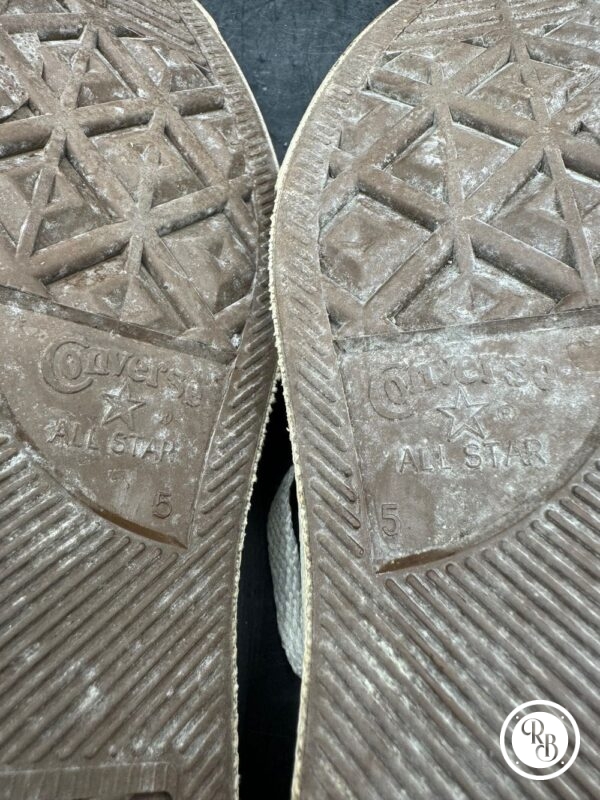 Ancienne paire de Converses - Made in Usa - Des années 1980 - Vert Canvas- Collection - Vintage - Taille 5-37 – Image 10