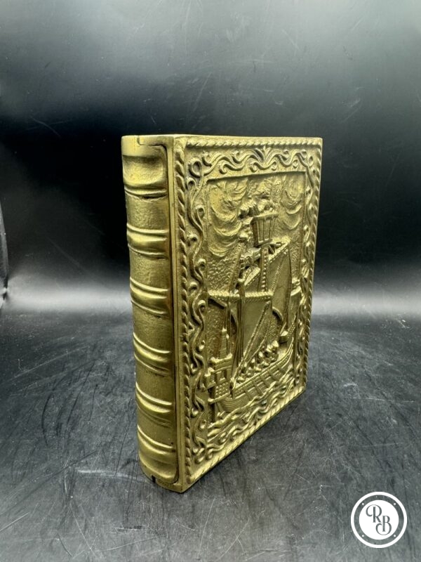 Ancienne rare Boîte en bronze en forme de livre avec un navire en couverture - Signée Max Le Verrier - Circa 1925 - Décoration - Collection – Image 2