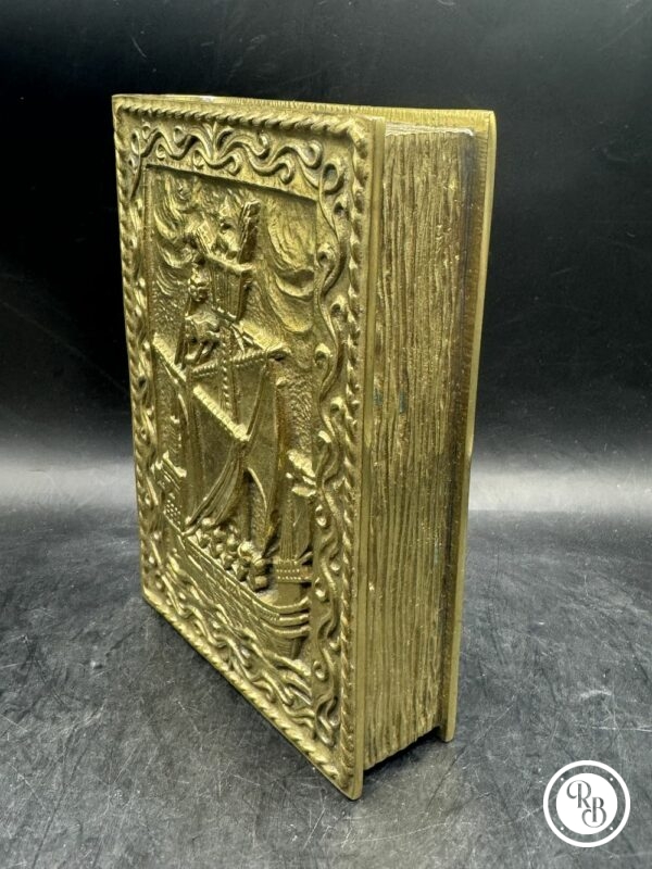 Ancienne rare Boîte en bronze en forme de livre avec un navire en couverture - Signée Max Le Verrier - Circa 1925 - Décoration - Collection – Image 4