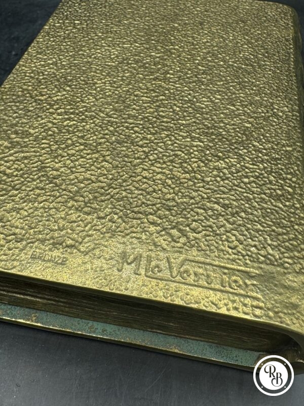 Ancienne rare Boîte en bronze en forme de livre avec un navire en couverture - Signée Max Le Verrier - Circa 1925 - Décoration - Collection – Image 6
