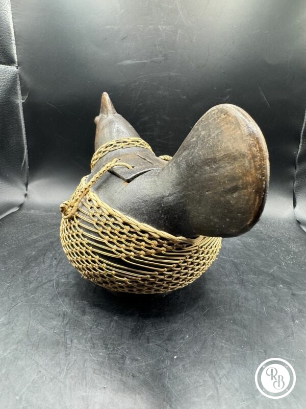 Ancienne Poule en bois exotique des années 70 - Décoration - Collection – Image 5