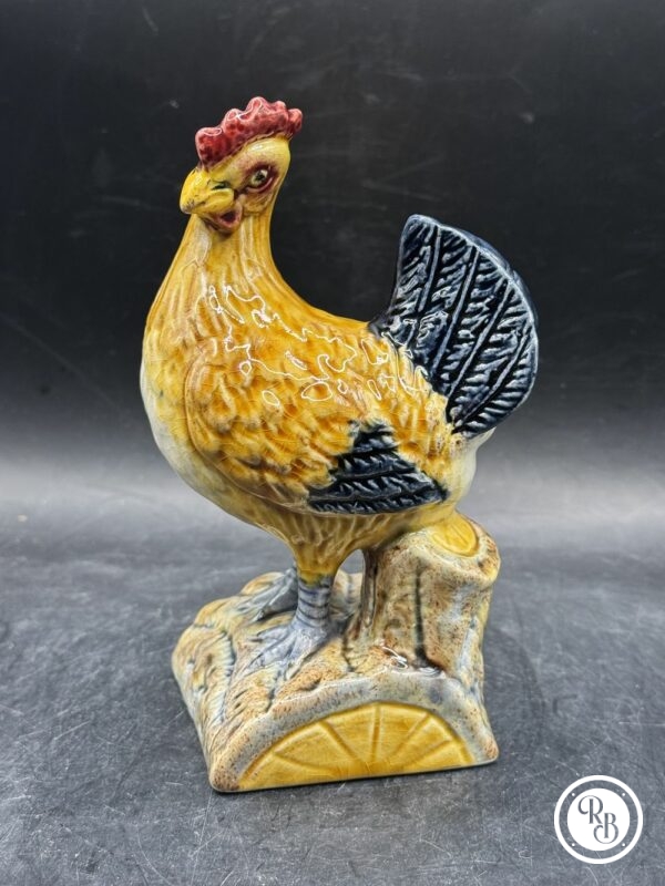 Charmante statuette Coq/Poule en céramique peinte à la main des années 1950 - Collection - Décoration – Image 2