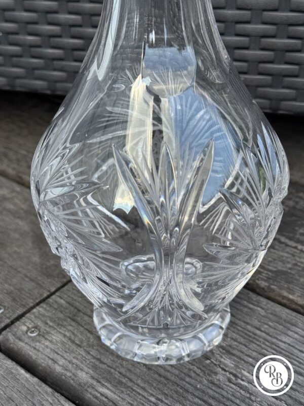 Ancienne et imposante Carafe à décanter en Cristal de Bohème et son incroyable bouchon - L'ensemble est taillé et poli magnifiquement à la main - Collection - Décoration – Image 5