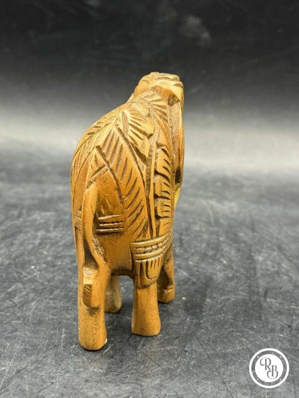 Ancienne miniature d'Eléphant en bois réalisée et sculptée à la main - Asie - Datant des années 80 - Collection - Décoration - Vintage – Image 5