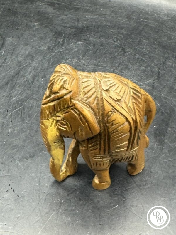 Ancienne miniature d'Eléphant en bois réalisée et sculptée à la main - Asie - Datant des années 80 - Collection - Décoration - Vintage – Image 6