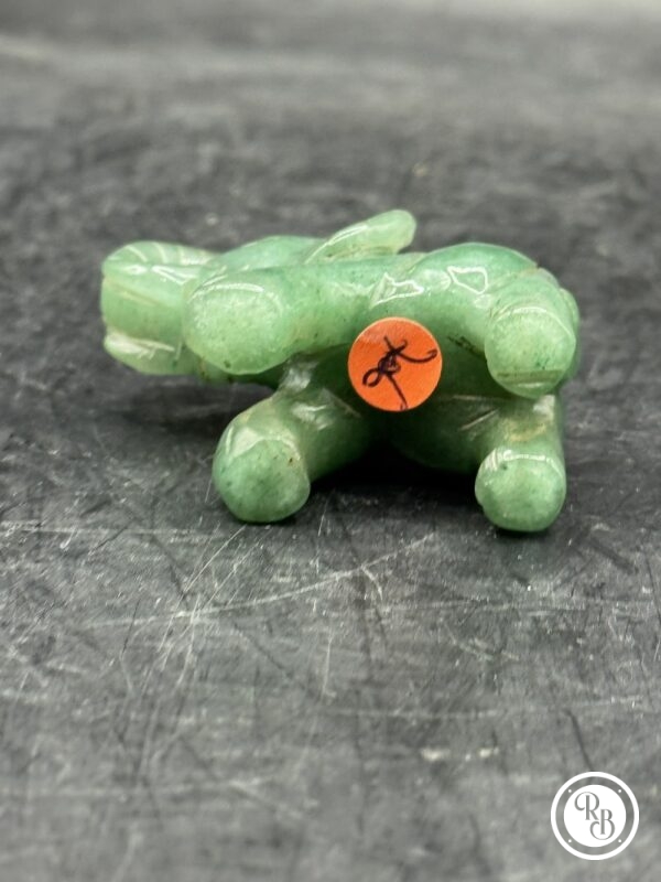 Ancienne miniature d'Eléphant en pierre dure (Jade verte naturelle) réalisée et sculptée à la main - Asie - Datant des années 80 - Collection - Décoration - Vintage – Image 6