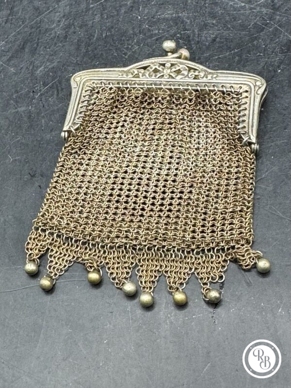 Porte-monnaie bourse réticule aumônière en métal argenté ou en argent - début 20ème - Art Nouveau - Collection - 1 – Image 3