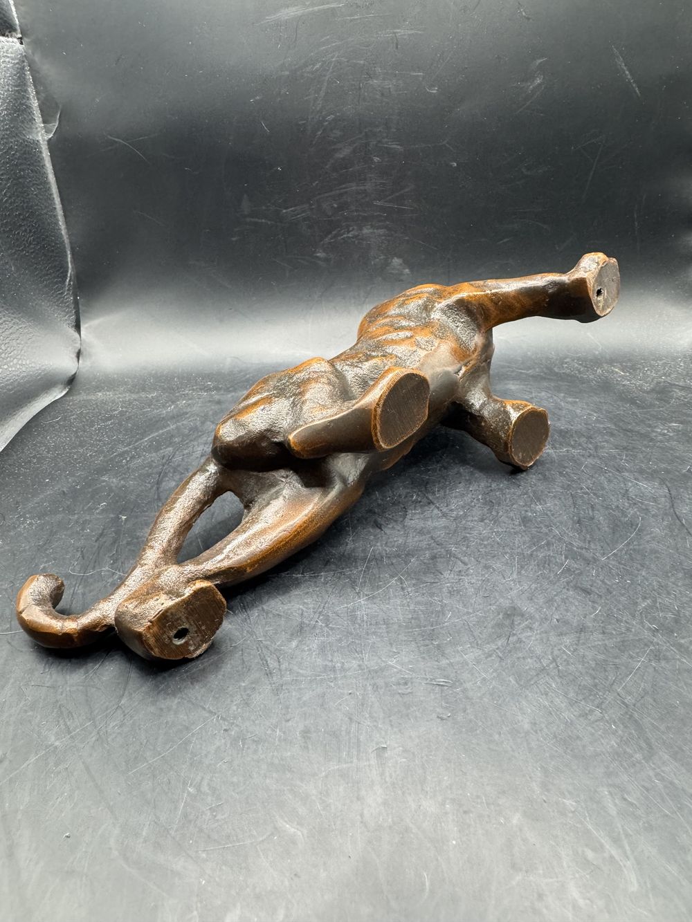 Rare ancienne et imposante statuette japonaise en bronze d'un tigre rugissant - Sculpture d'art - Epoque fin 19ème - Décoration - Collection - 28cm – Image 6