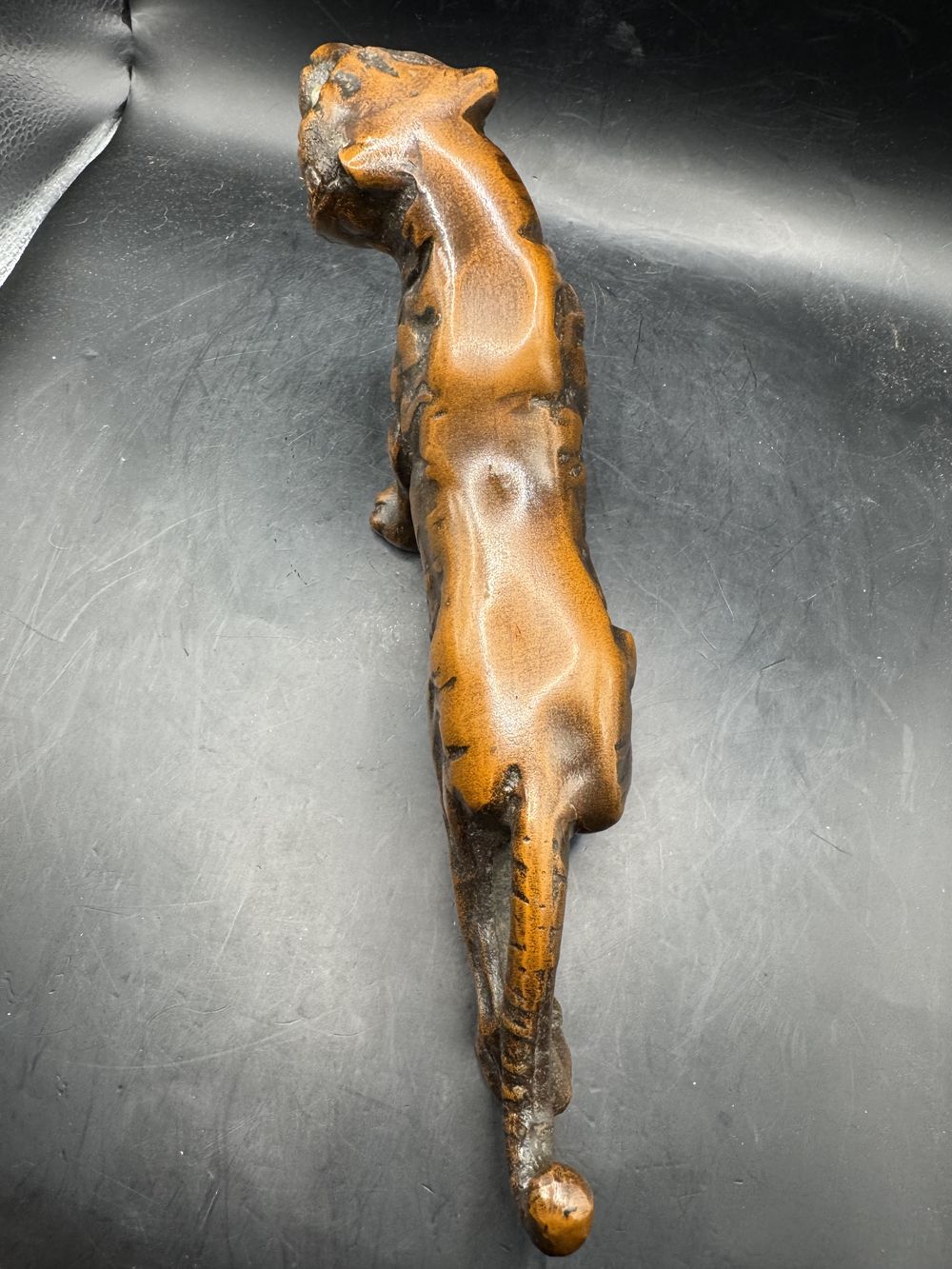 Rare ancienne et imposante statuette japonaise en bronze d'un tigre rugissant - Sculpture d'art - Epoque fin 19ème - Décoration - Collection - 28cm – Image 7