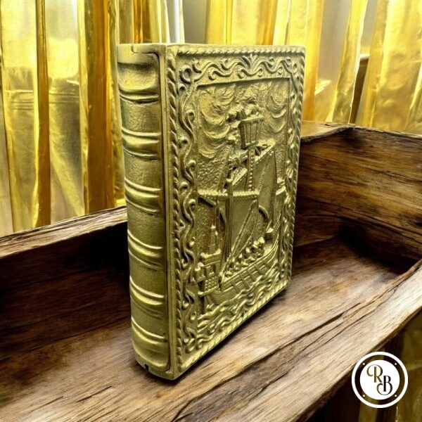 Ancienne rare Boîte en bronze en forme de livre avec un navire en couverture - Signée Max Le Verrier - Circa 1925 - Décoration - Collection