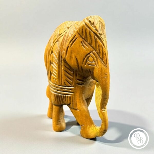 Ancienne miniature d'Eléphant réalisée à la main en bois - Asie - Datant des années 80 - Collection - Décoration - Vintage