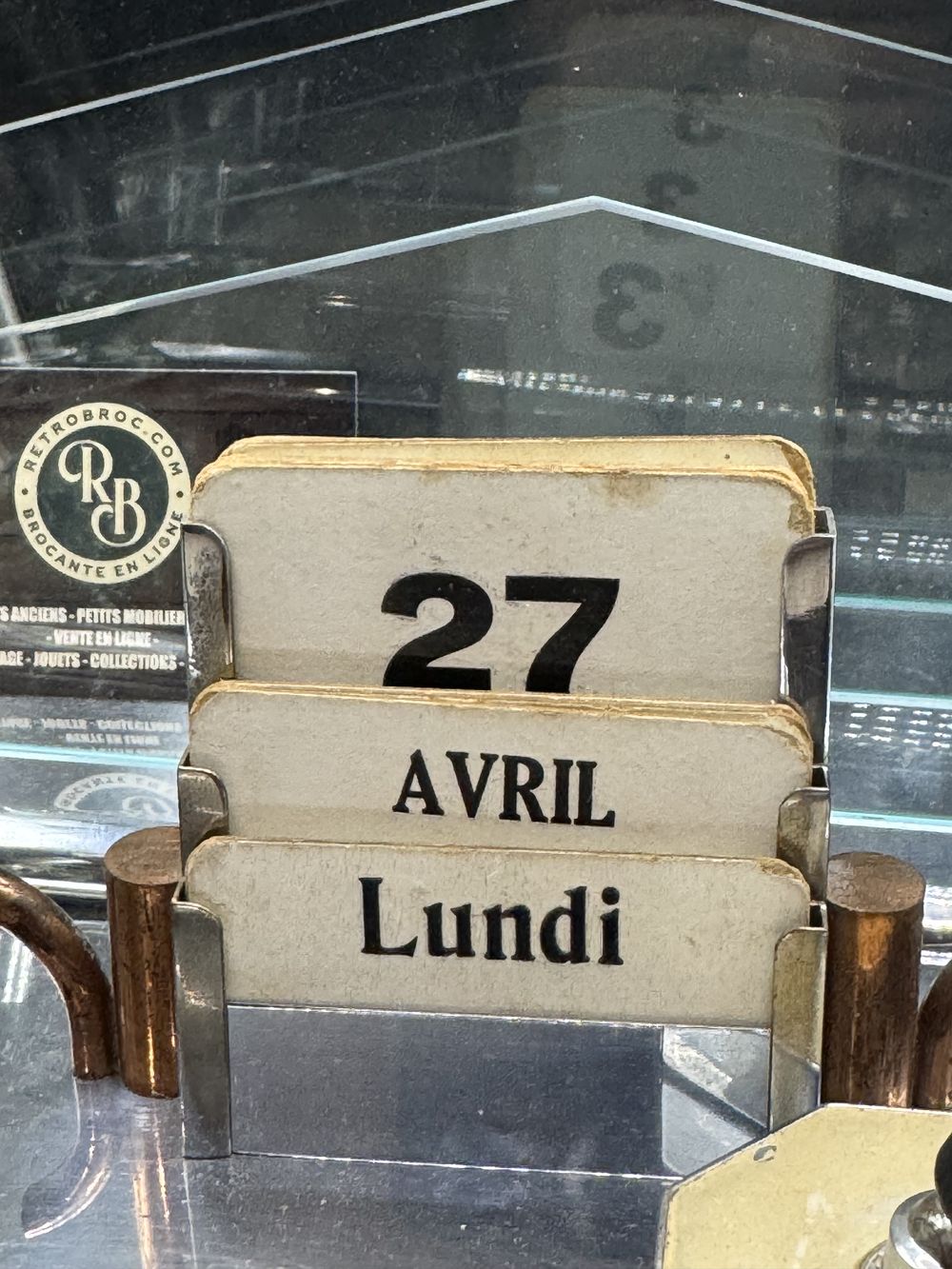 Ancien et rare ensemble de bureau (complet) en acier chromé et en verre - Epoque Art déco vers 1930 - Collection - Décoration – Image 5