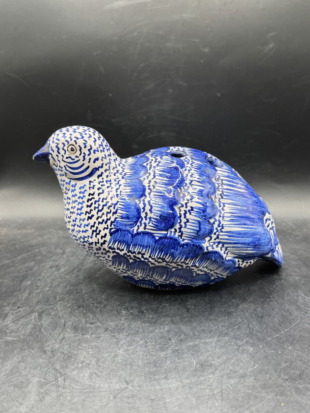 Malicorne - Pouplard - Perdrix/poule en faïence - Pique-fleurs - Décoration - Collection – Image 2