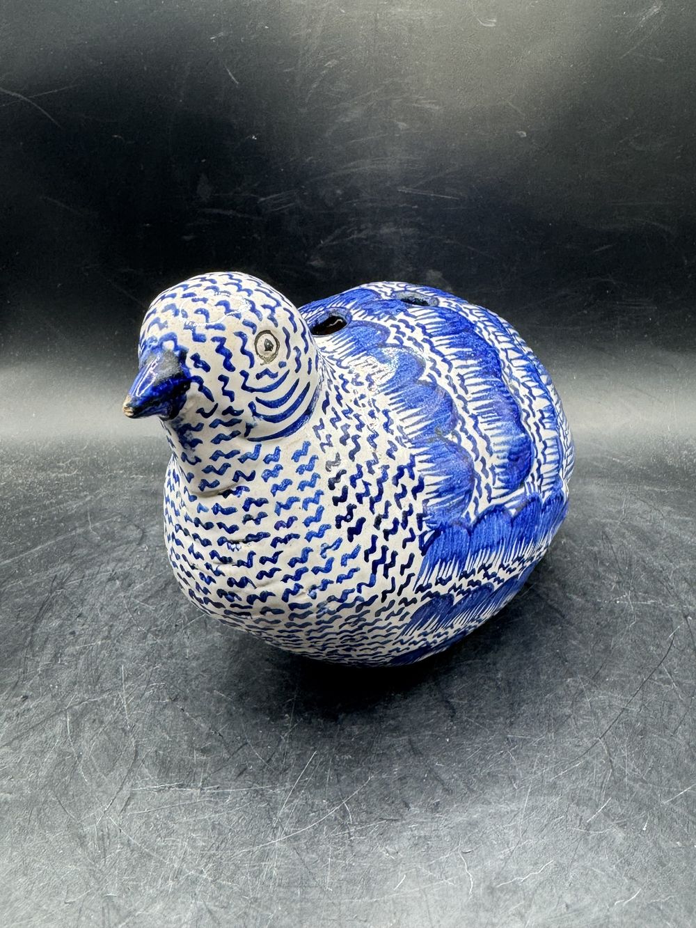 Malicorne - Pouplard - Perdrix/poule en faïence - Pique-fleurs - Décoration - Collection – Image 3