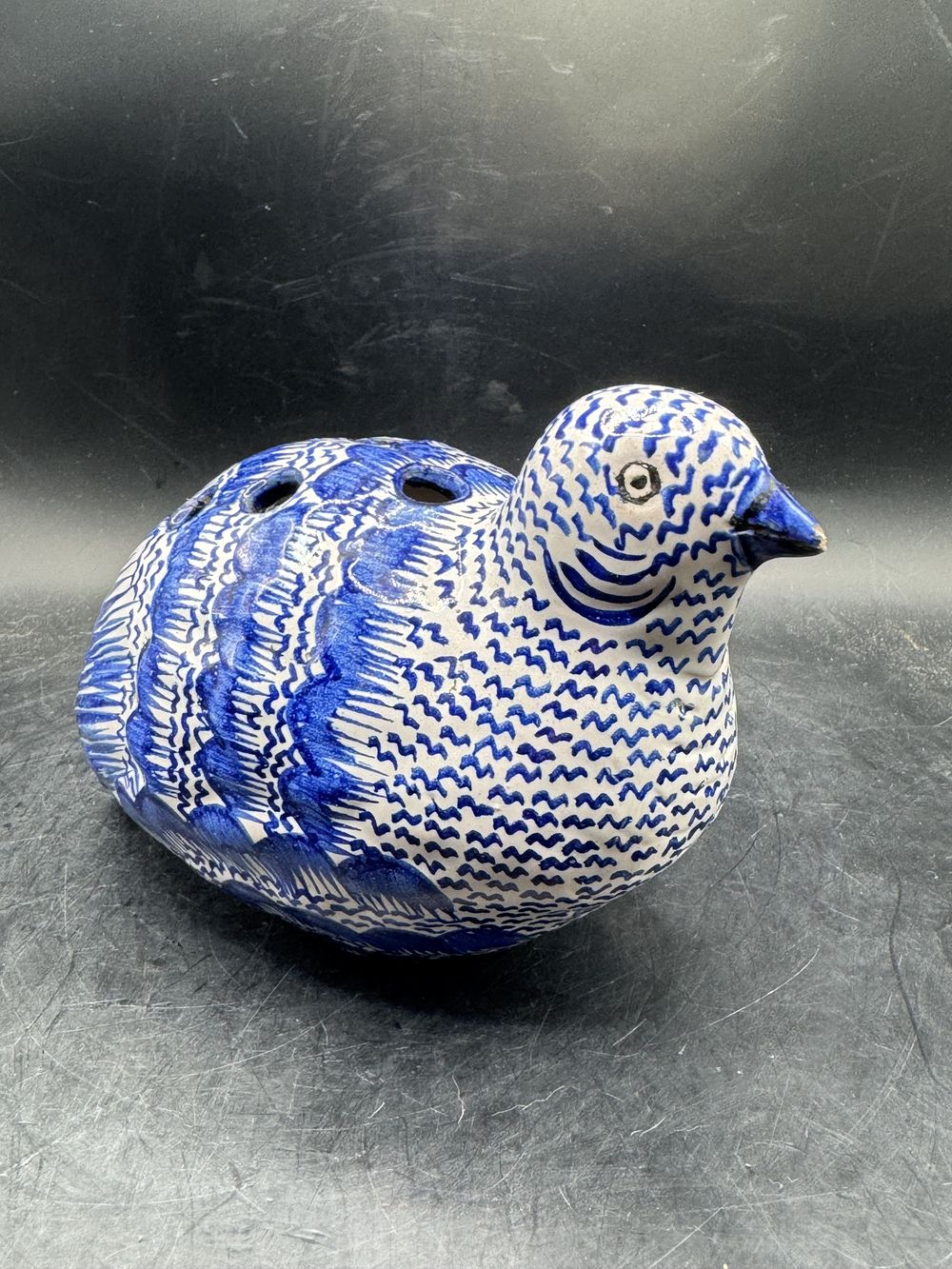 Malicorne - Pouplard - Perdrix/poule en faïence - Pique-fleurs - Décoration - Collection – Image 4