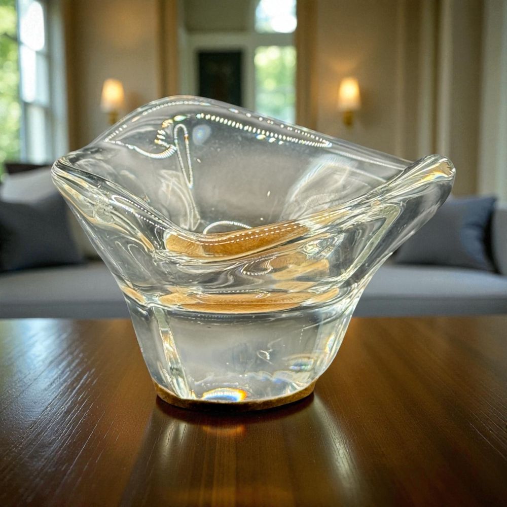 Petit vide Poche/Cendrier en Cristal - de la maison Daum - Signé - Décoration - Collection