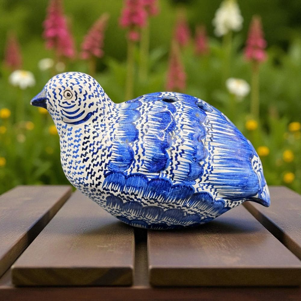 Malicorne - Pouplard - Perdrix/poule en faïence - Pique-fleurs - Décoration - Collection