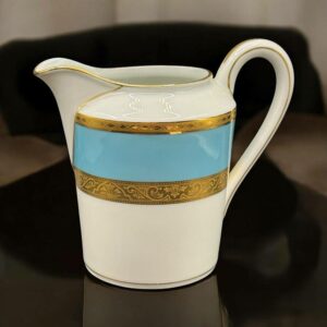 Magnifique pot à lait en porcelaine de Limoges - Unic - Rue de Paradis Paris - Estampillé - bleu et doré - Décoration - Collection