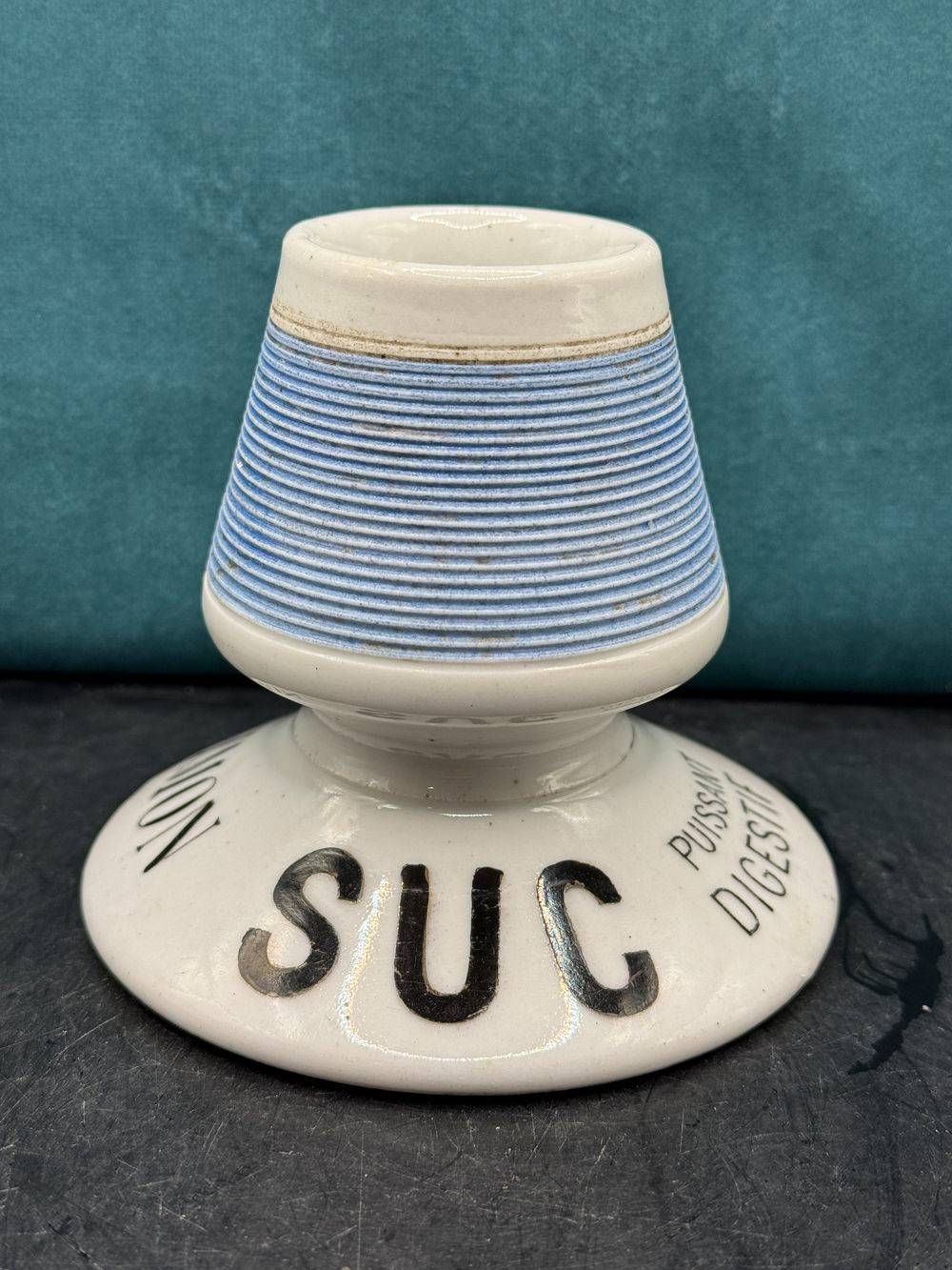 Lot de deux rare et anciens Pyrogènes publicitaires "Suc Simon, puissant digestif" et " Fournier Desmars Saint Amand Cher " Citronnelle au jus de citron - En porcelaine - Vers 1910/1920 - Décoration - Collection - Bistrot - Bar – Image 10