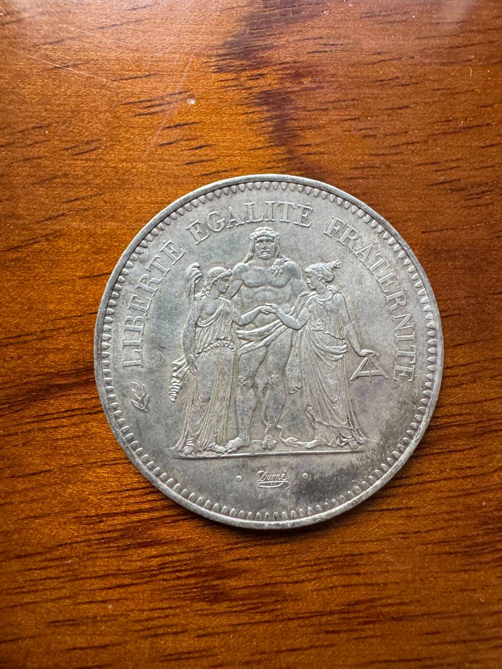 Pièce de monnaie de 50 Francs - En Argent - Hercule datant de 1978 - Collection - Numismate – Image 3