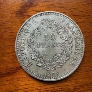 Pièce de monnaie de 50 Francs (2) - En Argent - Hercule datant de 1978 - Collection - Numismate