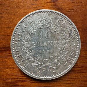 Pièce de monnaie de 10 Francs - En Argent - Hercule datant de 1968 - Collection - Numismate
