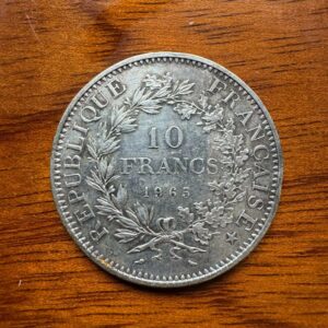 Pièce de monnaie de 10 Francs (2) - En Argent - Hercule datant de 1965 - Collection - Numismate