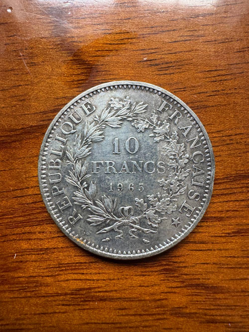 Pièce de monnaie de 10 Francs (2) - En Argent - Hercule datant de 1965 - Collection - Numismate