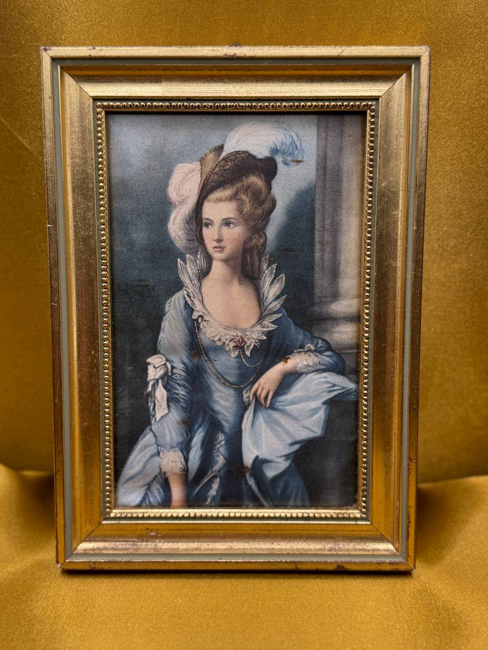 Ensemble/lot rare de 8 anciens petits cadres avec différentes reproductions sur soie - Déco - Collection – Image 20