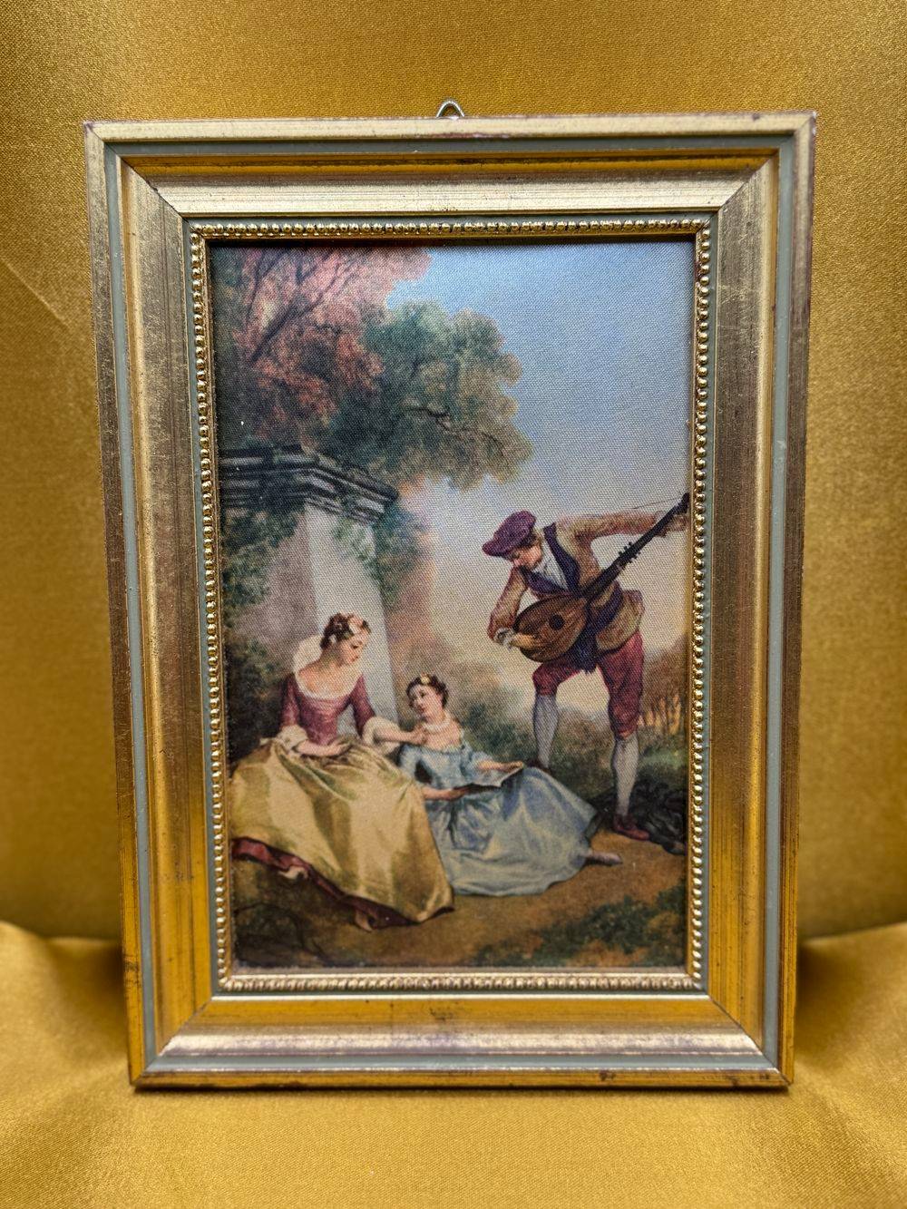 Ensemble/lot rare de 8 anciens petits cadres avec différentes reproductions sur soie - Déco - Collection – Image 22