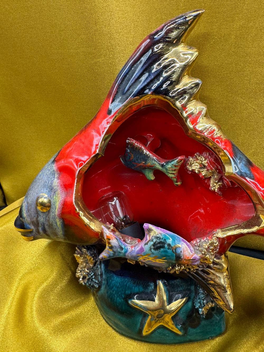 Superbe lampe poisson Vallauris des années 70 - En excellent état - Electrification parfaitement fonctionnelle et récente - Collection - Décoration - Vintage – Image 2