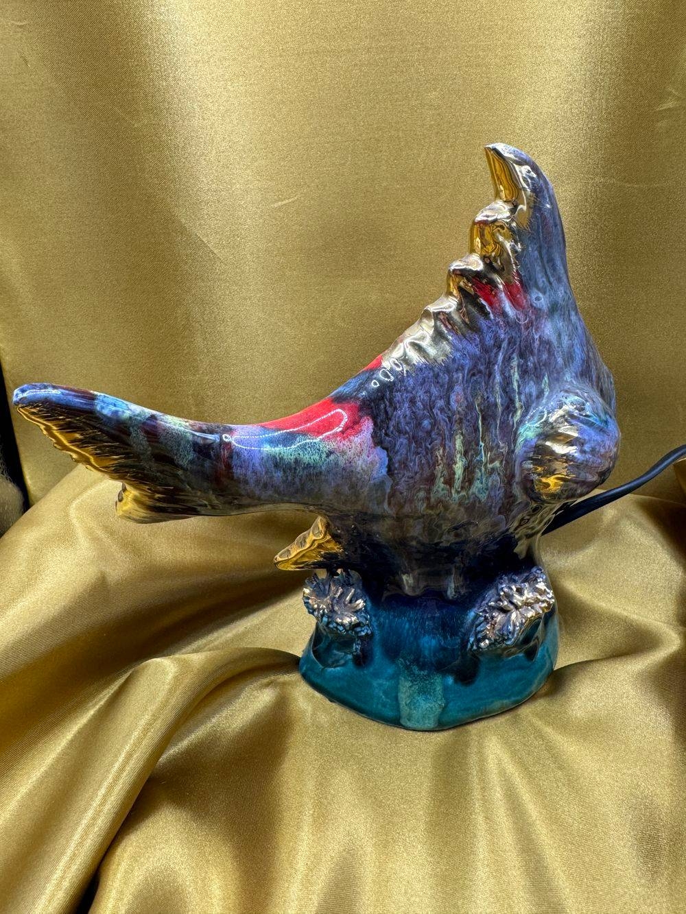 Superbe lampe poisson Vallauris des années 70 - En excellent état - Electrification parfaitement fonctionnelle et récente - Collection - Décoration - Vintage – Image 5