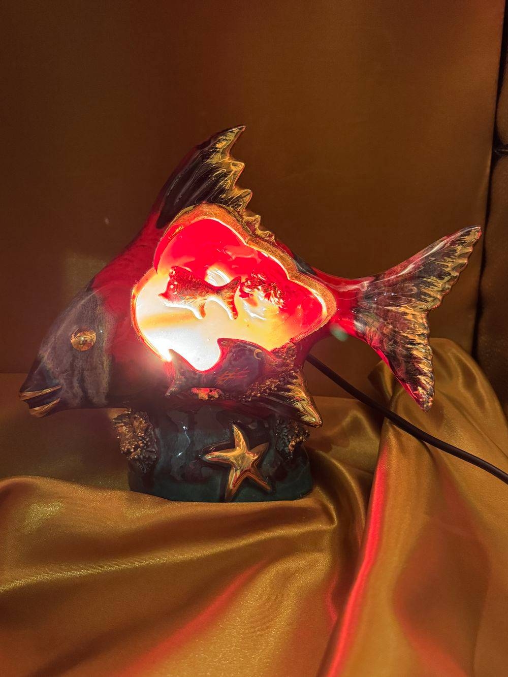 Superbe lampe poisson Vallauris des années 70 - En excellent état - Electrification parfaitement fonctionnelle et récente - Collection - Décoration - Vintage – Image 6