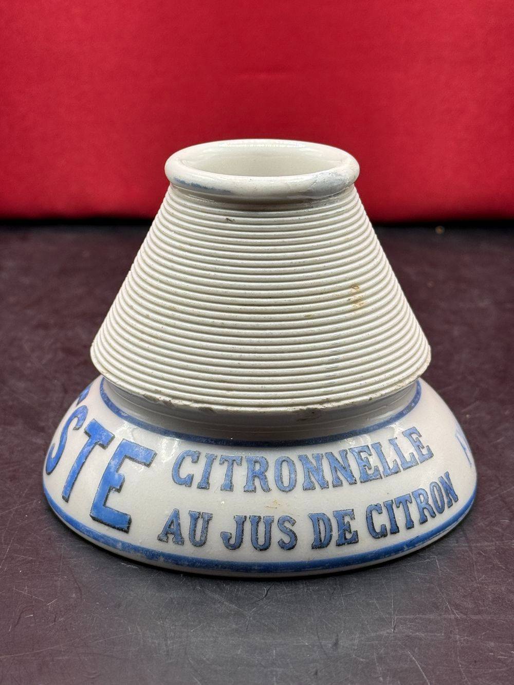 Rare et ancien Pyrogène publicitaire " Fournier Desmars Saint Amand Cher " Citronnelle au jus de citron- En porcelaine - Vers 1910/1920 - Décoration - Collection - Bistrot - Bar – Image 3