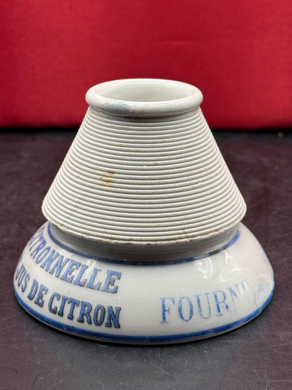 Rare et ancien Pyrogène publicitaire " Fournier Desmars Saint Amand Cher " Citronnelle au jus de citron- En porcelaine - Vers 1910/1920 - Décoration - Collection - Bistrot - Bar – Image 4