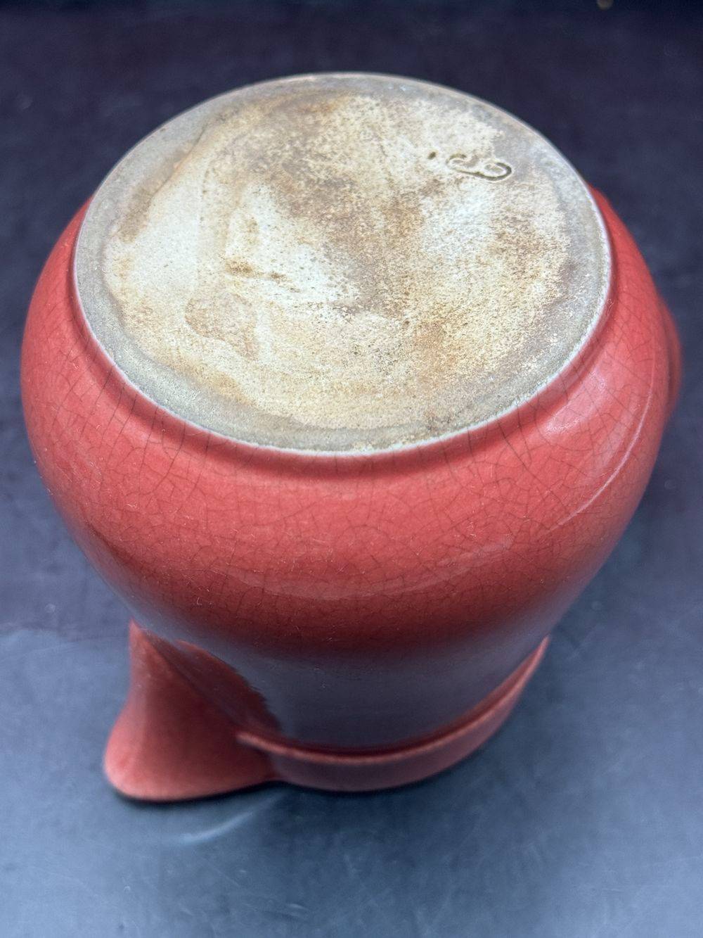 Charmant petit pichet en céramique craquelée - De couleur rose - Numéroté - Vers 1950 - Collection - Vintage - Bistro - Bar – Image 7