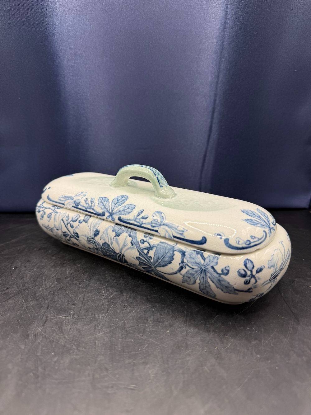 Ancienne belle boîte porte brosses à dents en céramique - Cachet Lunéville K & G (Keller et Guérin) - Modèle Saïgon - Vers 1930 - Collection - Décoration – Image 2