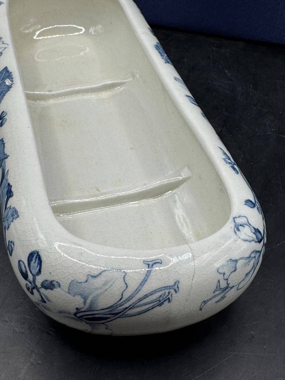 Ancienne belle boîte porte brosses à dents en céramique - Cachet Lunéville K & G (Keller et Guérin) - Modèle Saïgon - Vers 1930 - Collection - Décoration – Image 6