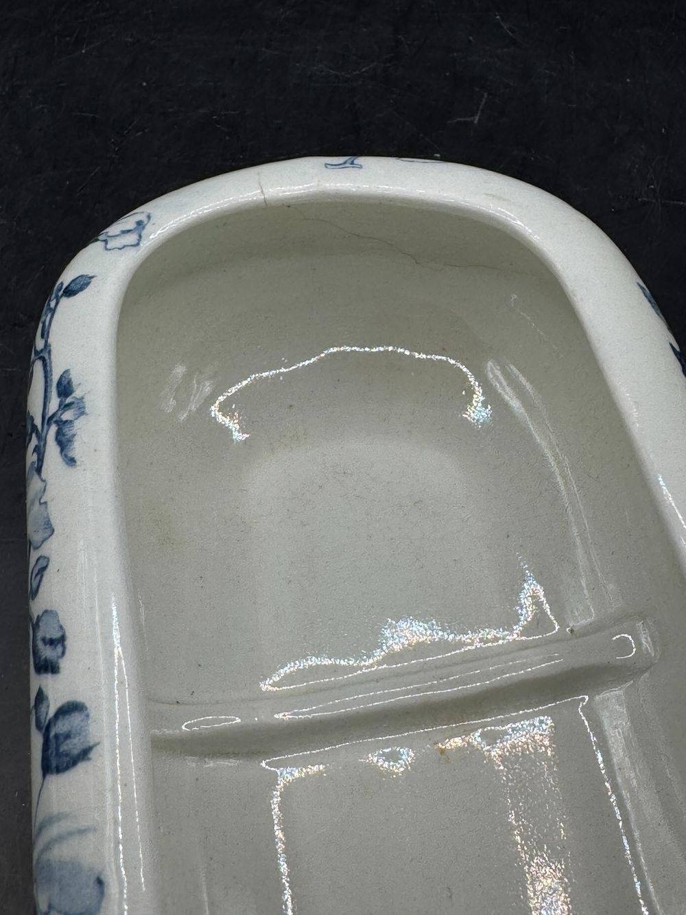 Ancienne belle boîte porte brosses à dents en céramique - Cachet Lunéville K & G (Keller et Guérin) - Modèle Saïgon - Vers 1930 - Collection - Décoration – Image 7