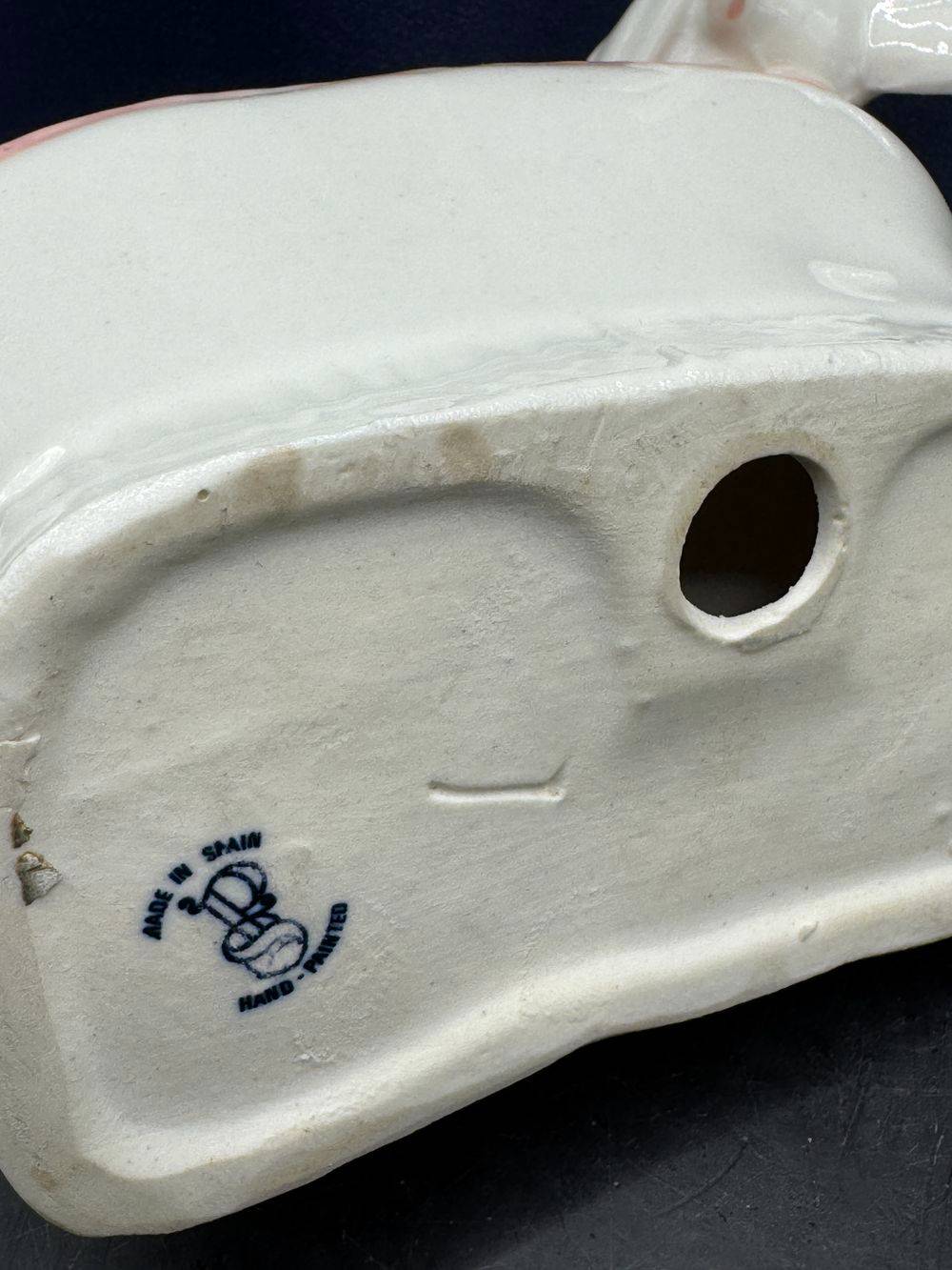 Charmant ensemble décoratif en faïence " Deux colombes sur un sofa " - Estampillé - Fait main - Made in Spain - Collection - Décoration – Image 7